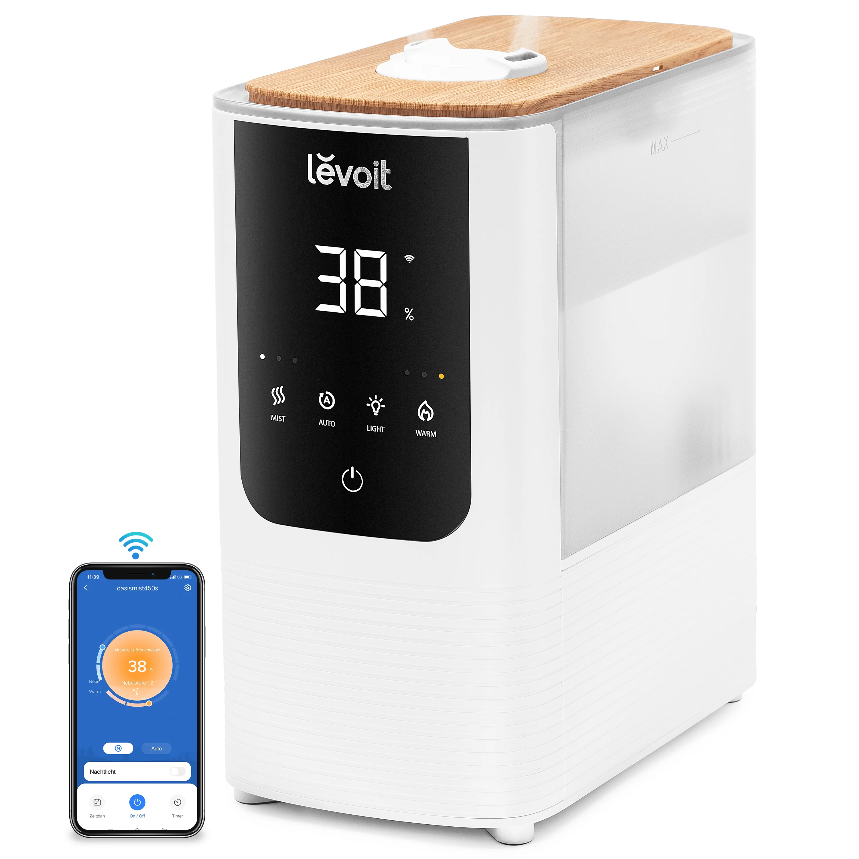 Levoit OasisMist 450S Smart Luftbefeuchter + Entkalkungspads set
