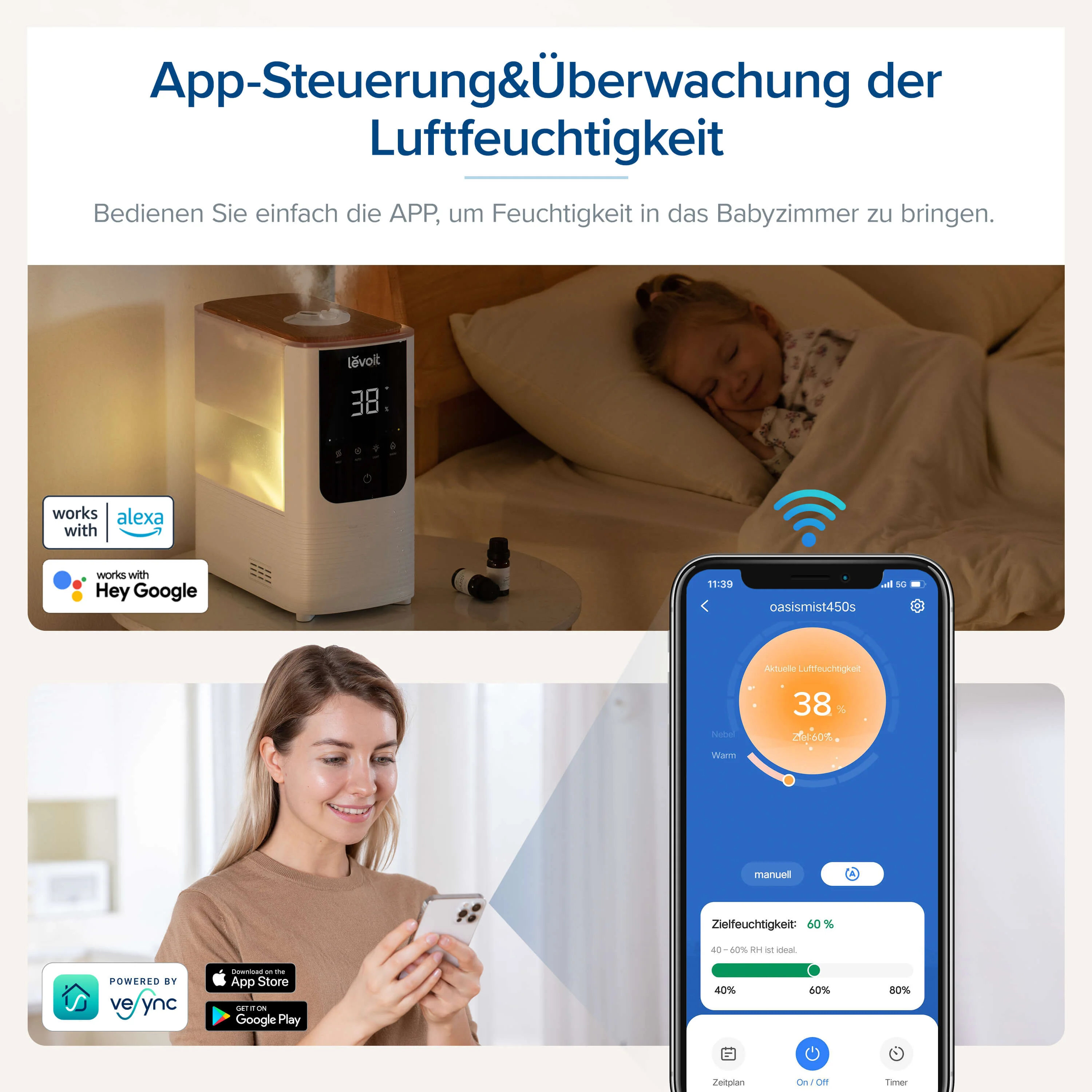 Levoit OasisMist 450S Smart Luftbefeuchter + Entkalkungspads set - Image 5