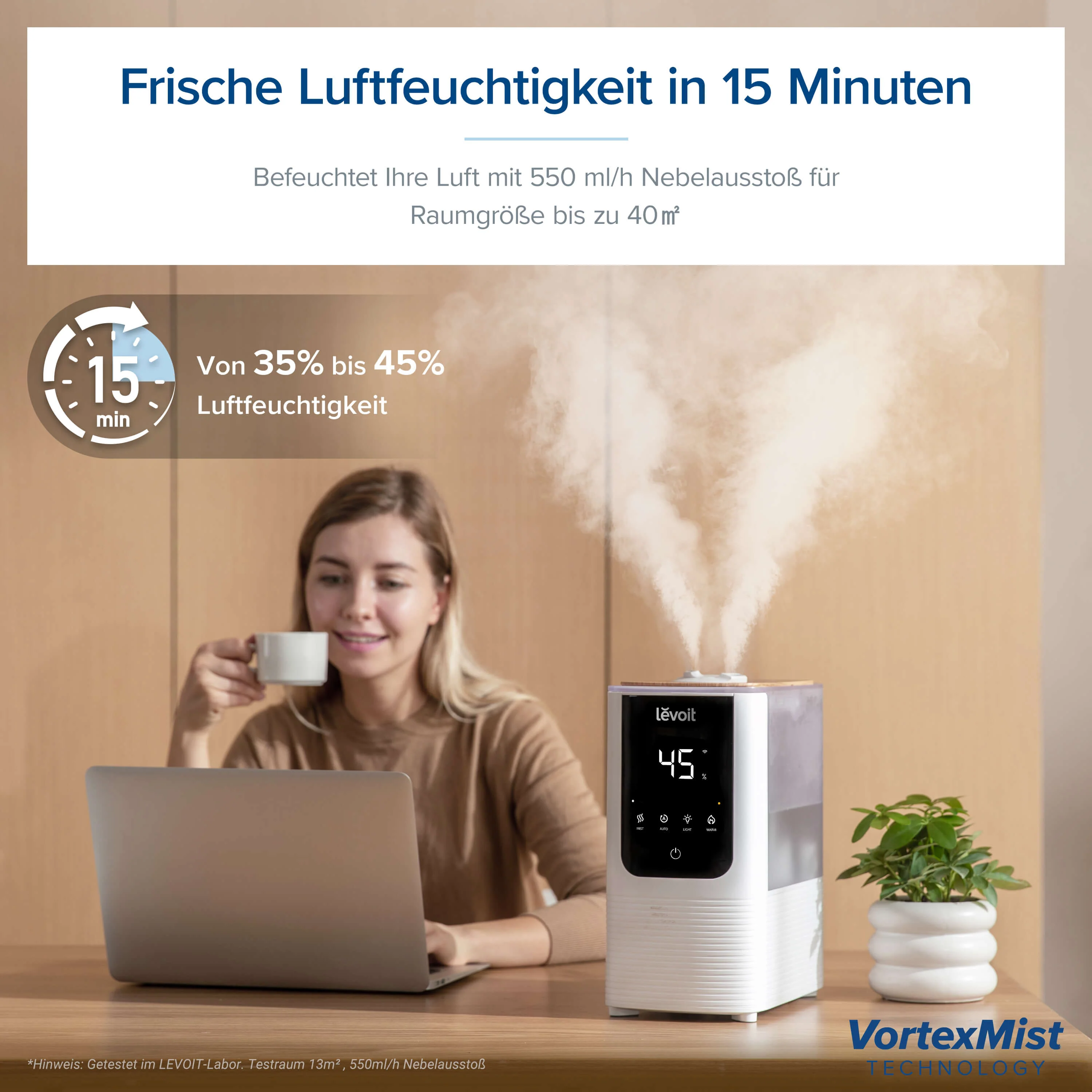 Levoit OasisMist 450S Smart Luftbefeuchter + Entkalkungspads set - Image 8
