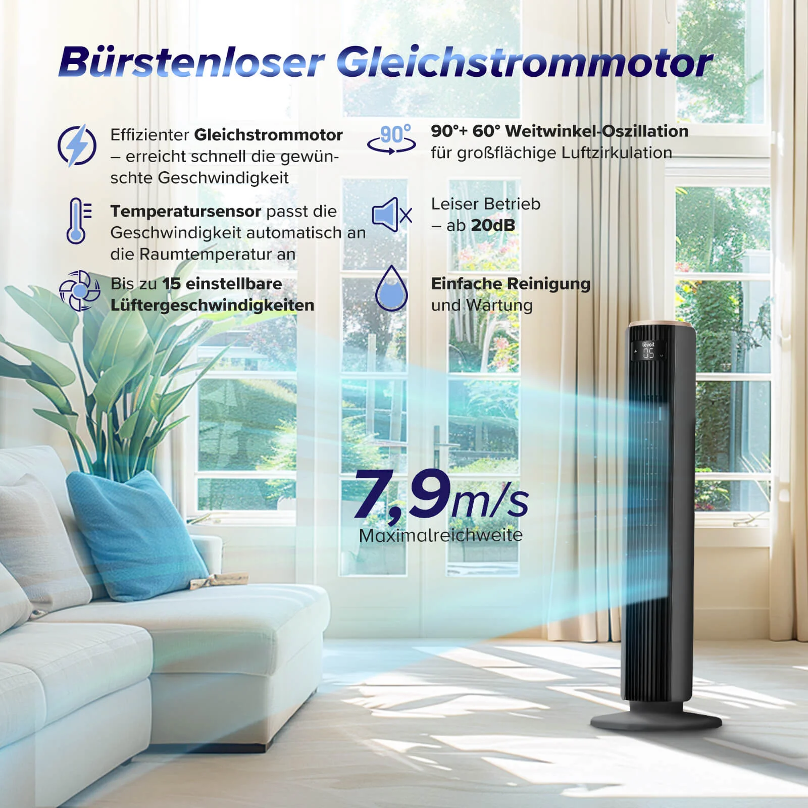 Levoit TempSense 36 DC Turmventilator - Image 2